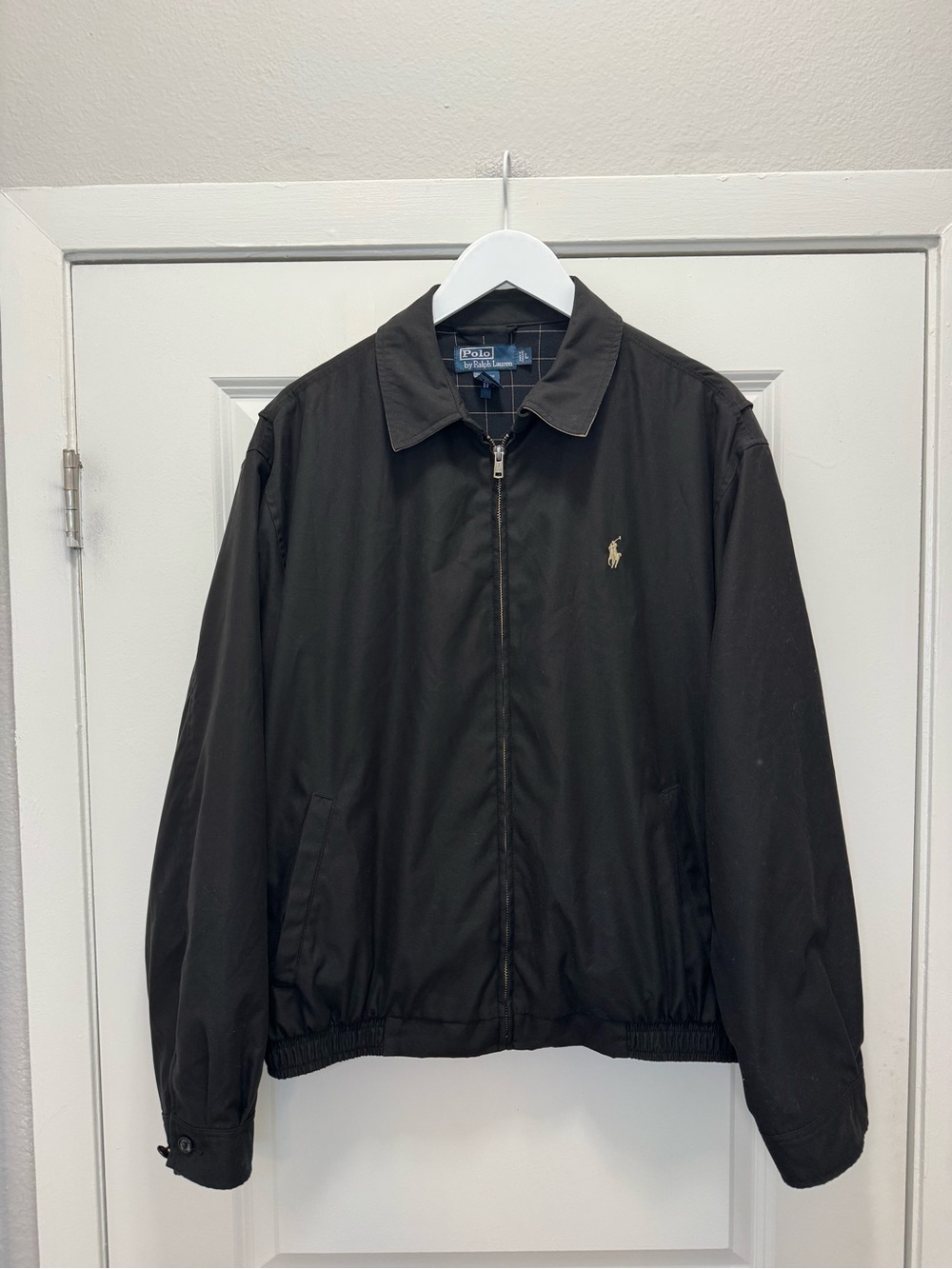 Vintage Polo Ralph Lauren Harrington Jacket Black Tan